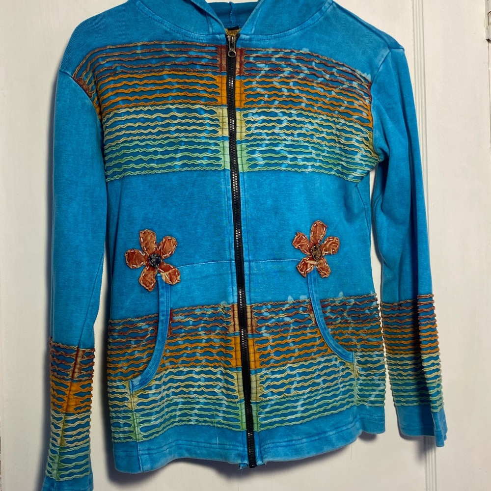 Karma Circle Vintage Style Hoodie Size Medium Women’s Women’s Flower Stich